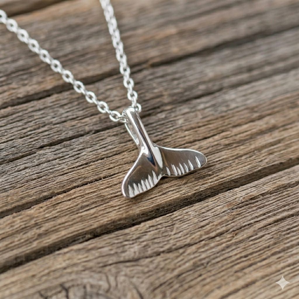 sterling silver whale tail charm