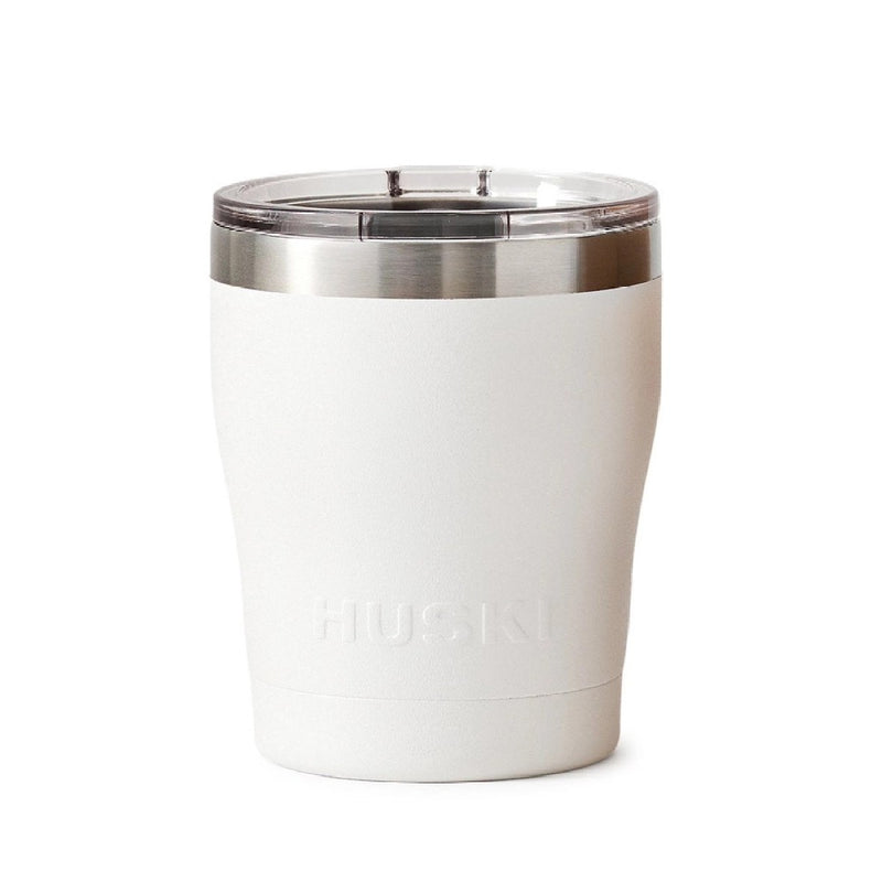 engrave a name on this huski white tumbler for hot or cold drinks