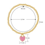 womens gold stretch bead bracelet with personalised heart