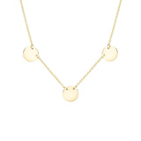 yellow gold triple disc necklace