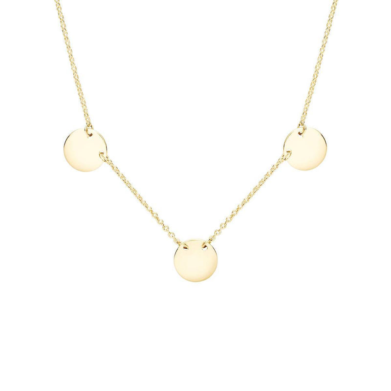 yellow gold triple disc necklace