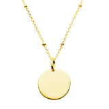Gold Disc Necklace with Satellite Chain