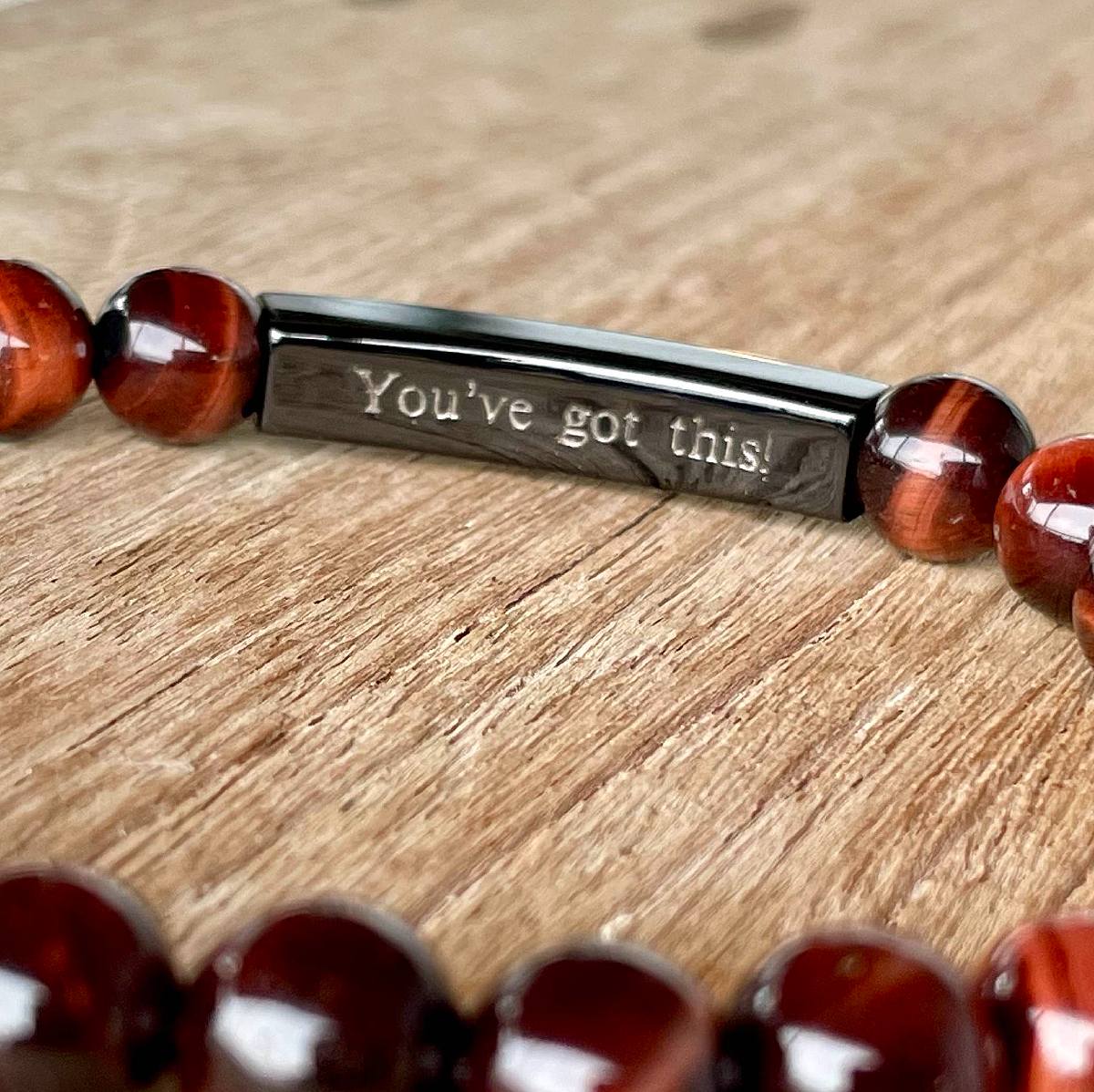 you've got this engraved on the inside of the stretch bead bracelet