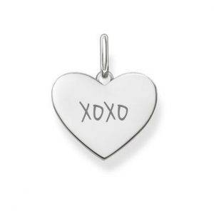 xoxo engraved on silver necklace pendant