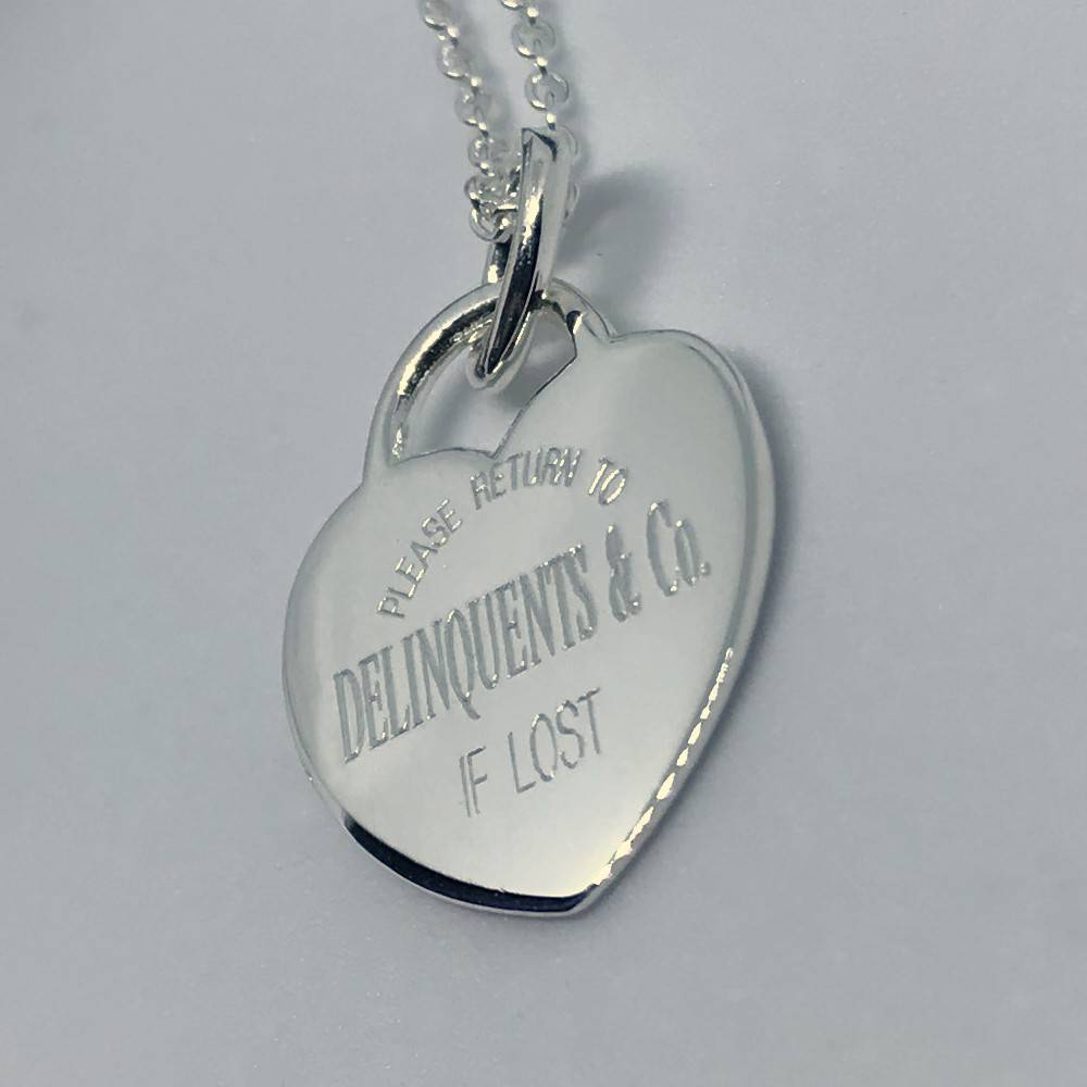 tiffany and co style heart tag pendant engraved