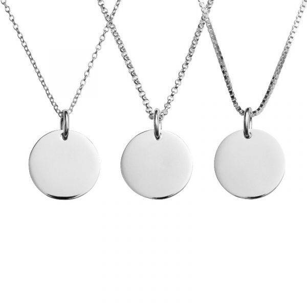 round pendany on different box chains