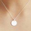 engrave this silver disc necklace with your name