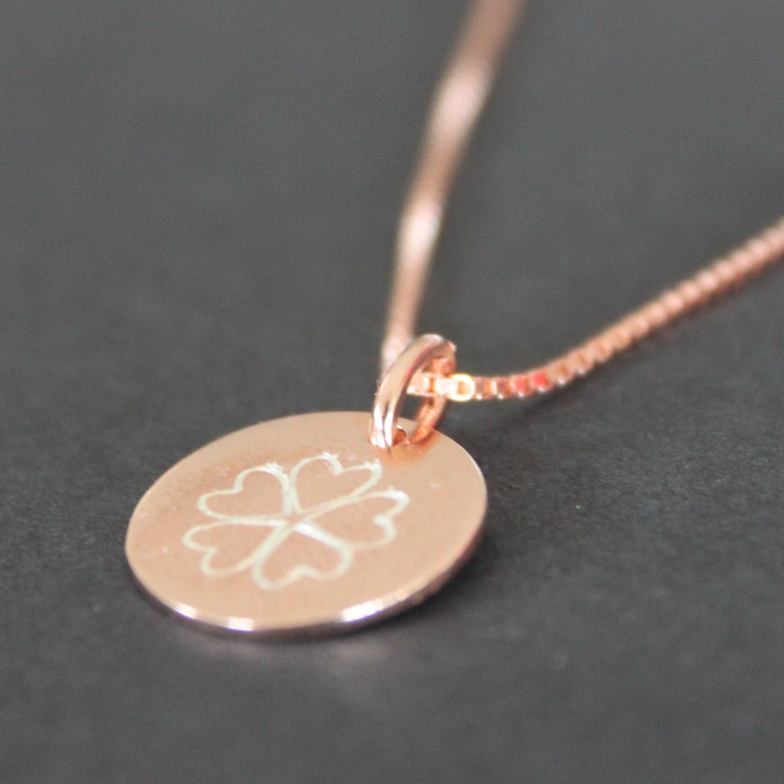 personalise this rose gold disc pendant
