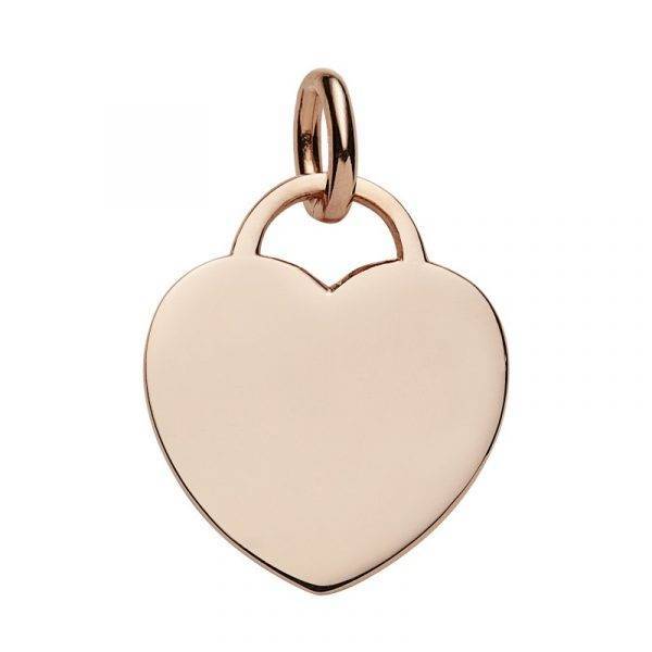 Engraved Rose Gold Heart Tag Pendant - Personalised Jewellery