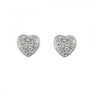 sterling silver pave heart earrings