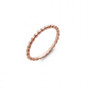 stackable sterling silver ball ring plated with rose gold