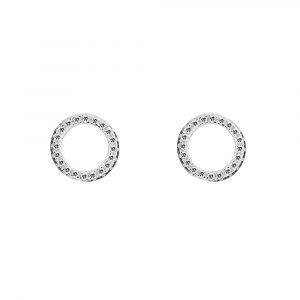 Sterling silver open circle CZ stud earrings