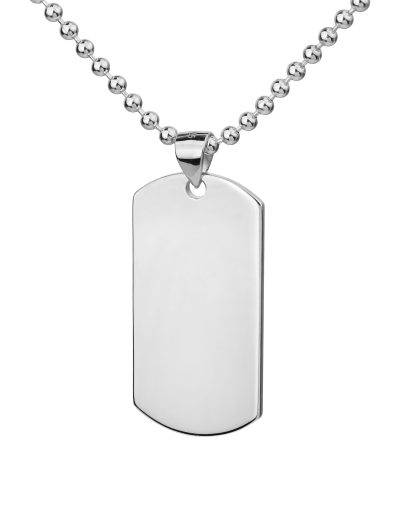 engraved stainless steel dog tag necklace