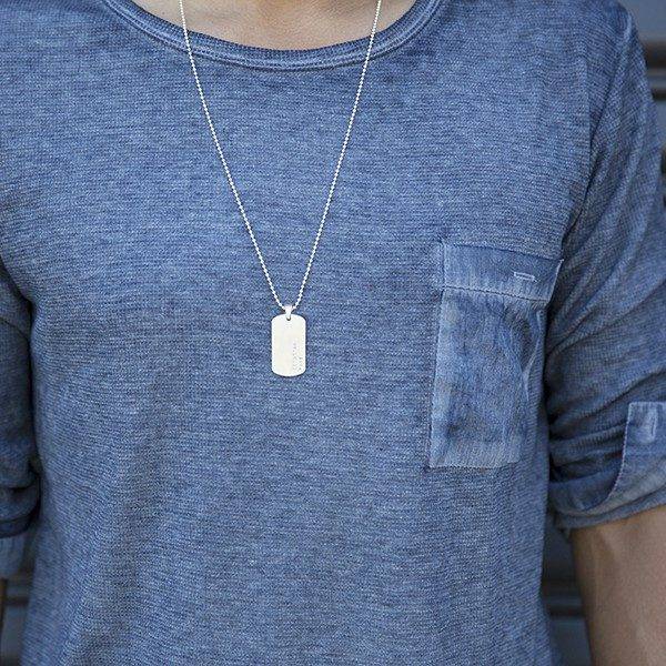 single steel dog tag necklace