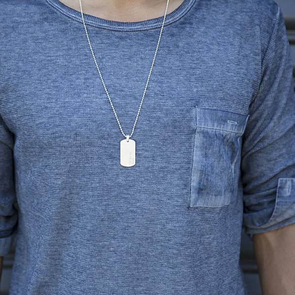 single steel dog tag necklace