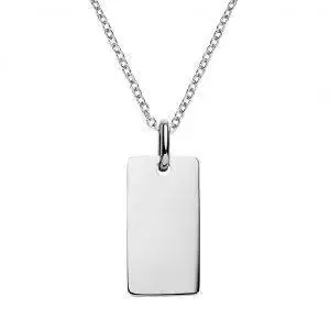 engravable silver bar necklace