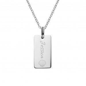 silver bar name necklace with symbol
