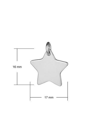 17mm wide engraved star pendant