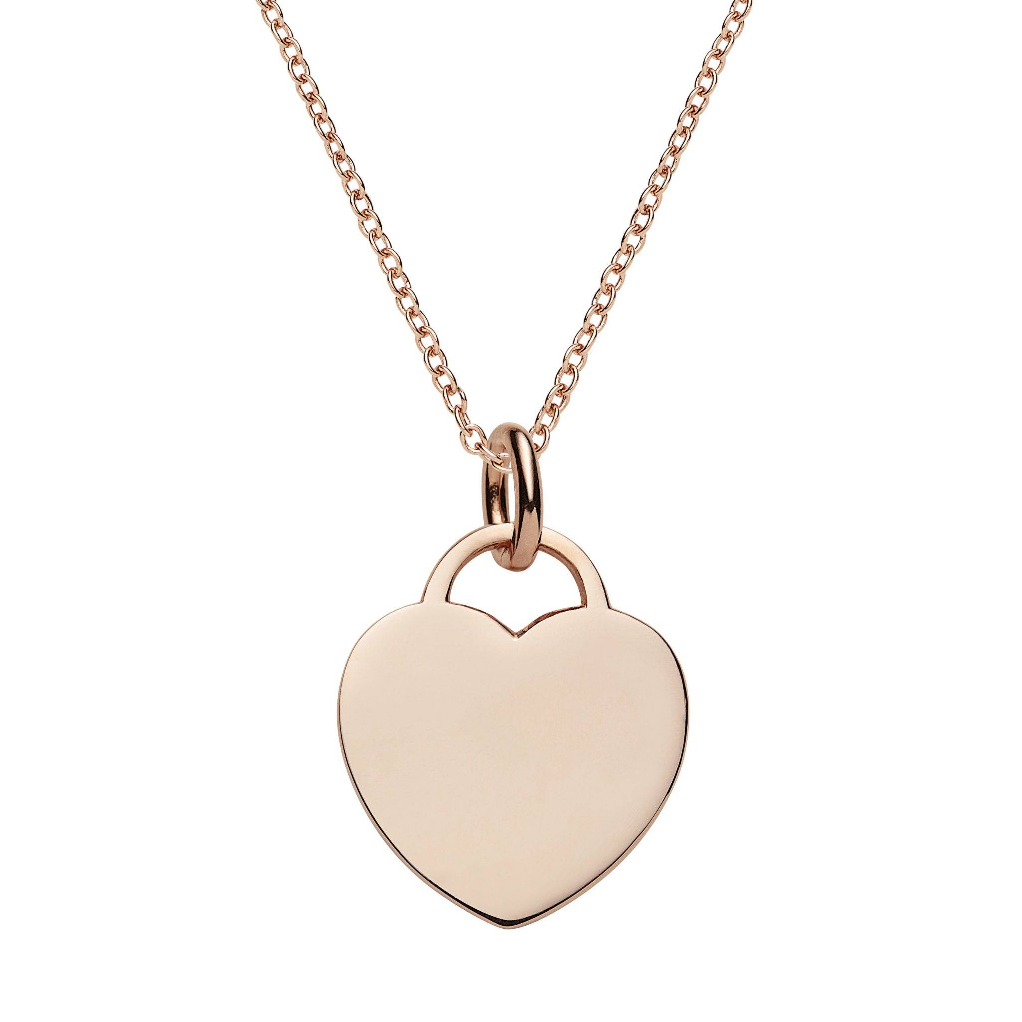 Personalised rose gold heart tag necklace