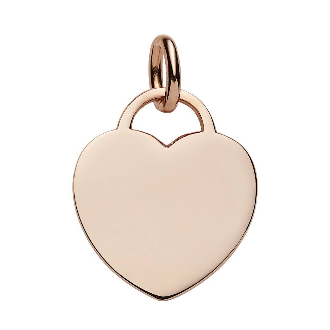 rise gold heart tag pendant