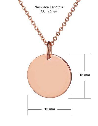 rose gold disc necklace dimensions