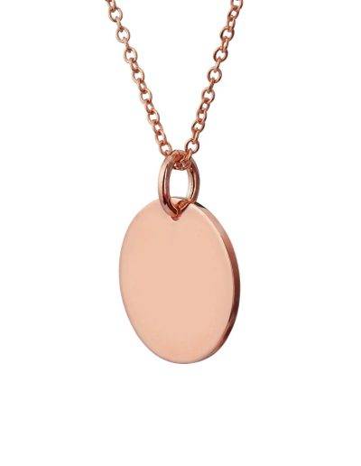 rose gold disc necklace side view