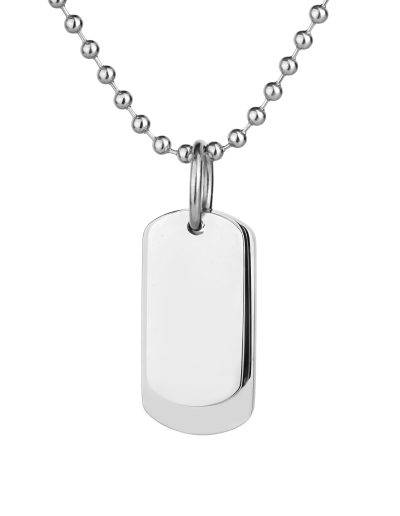 Men's Double Steel Engraved Dog Tag Necklace