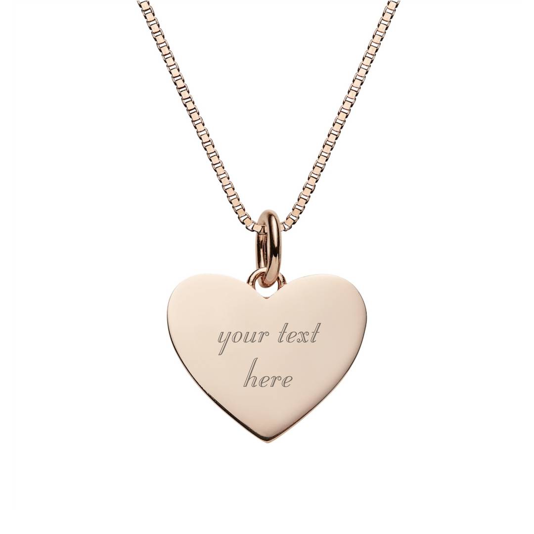 Engrave your text on this heart necklace