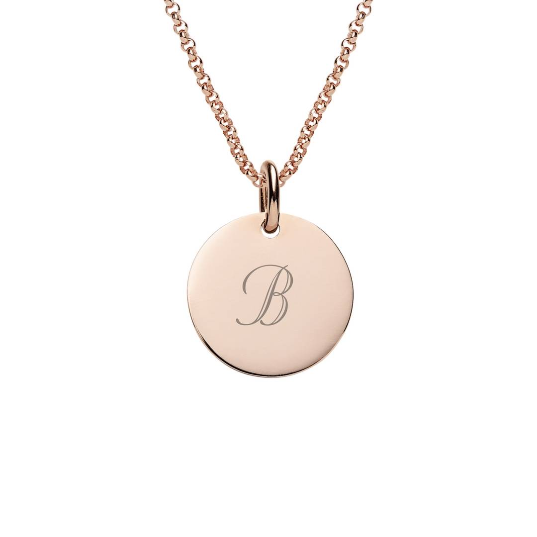 Rose Gold Initial Necklace, Layering Necklace, 1/2 Rose Gold Disc Jewelry,  Rose Gold Necklace, Rose Gold Personalized Necklace - Etsy | Rose gold  initial necklace, Initial necklace, Rose gold initial