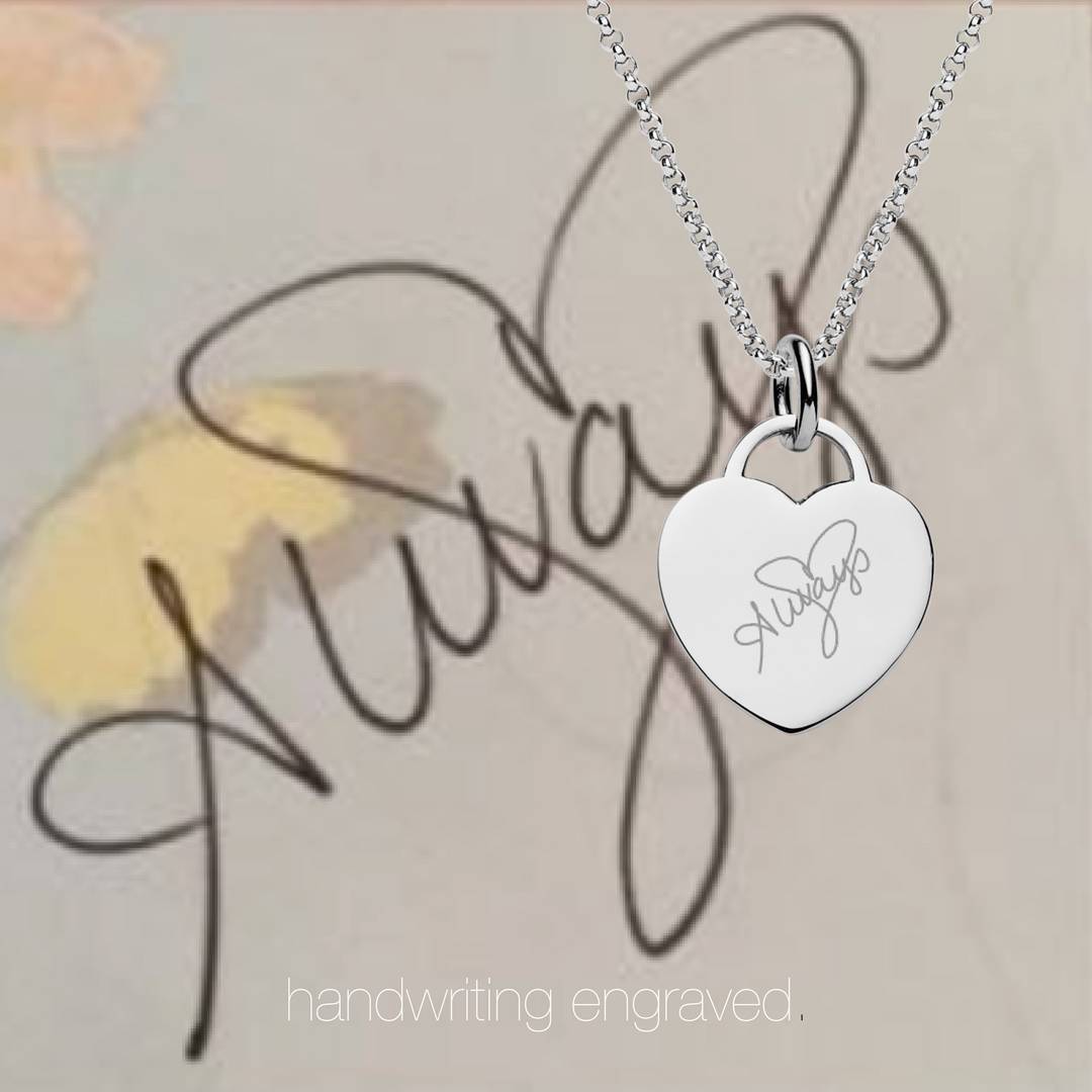 handwriting engraved necklace