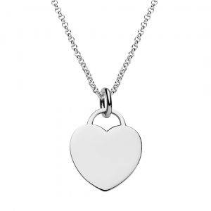 engraved heart tag necklace
