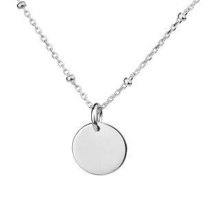 silver mini disc satellite necklace