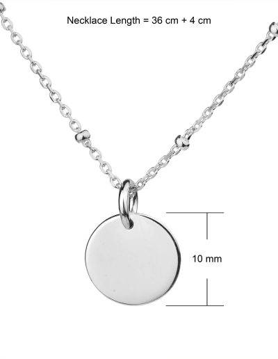 silver mini disc satellite necklace dimensions