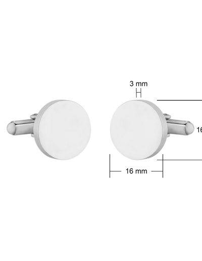 round steel cufflinks dimensions
