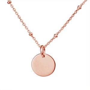 rose gold mini disc satellite necklace