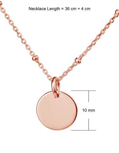 rose gold mini disc satellite necklace dimensions 10mm