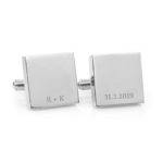 cufflinks for groom wedding party with bride and groom initials and wedding date