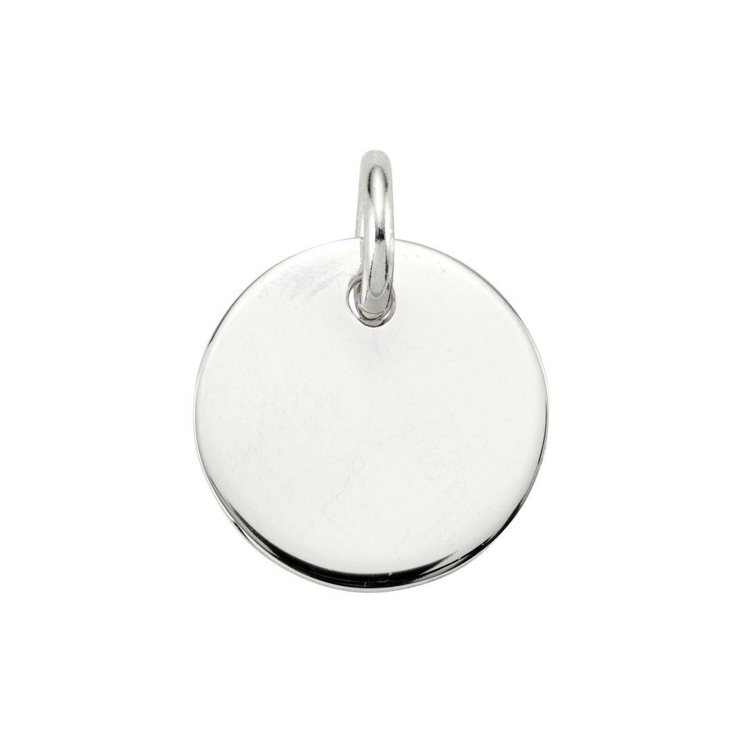 20mm sterling silver disc to engarved
