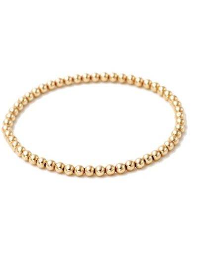 3mm gold bead stretch bracelet