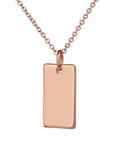 rose gold bar pendant with cable chain