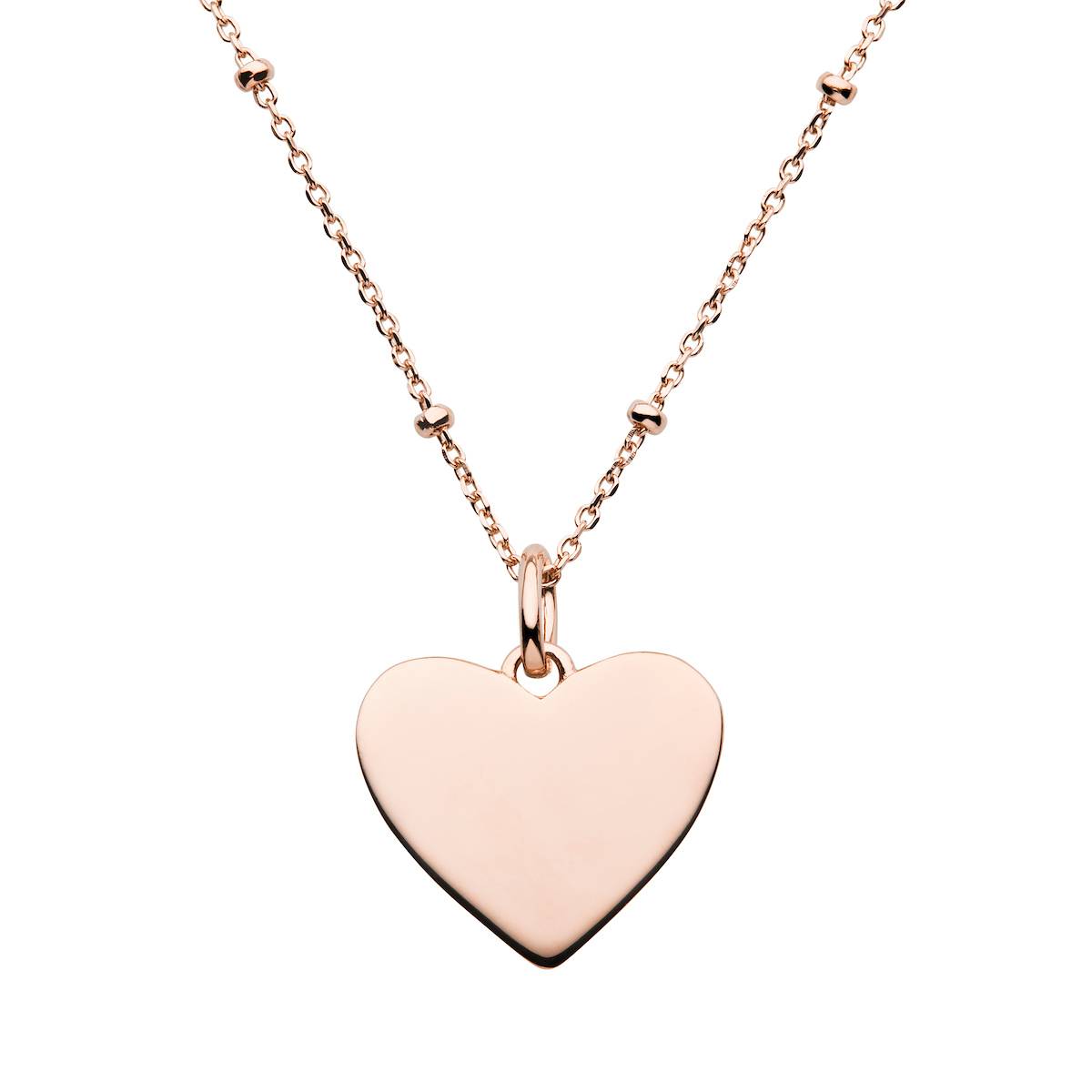 rose gold satellite chain with heart pendant