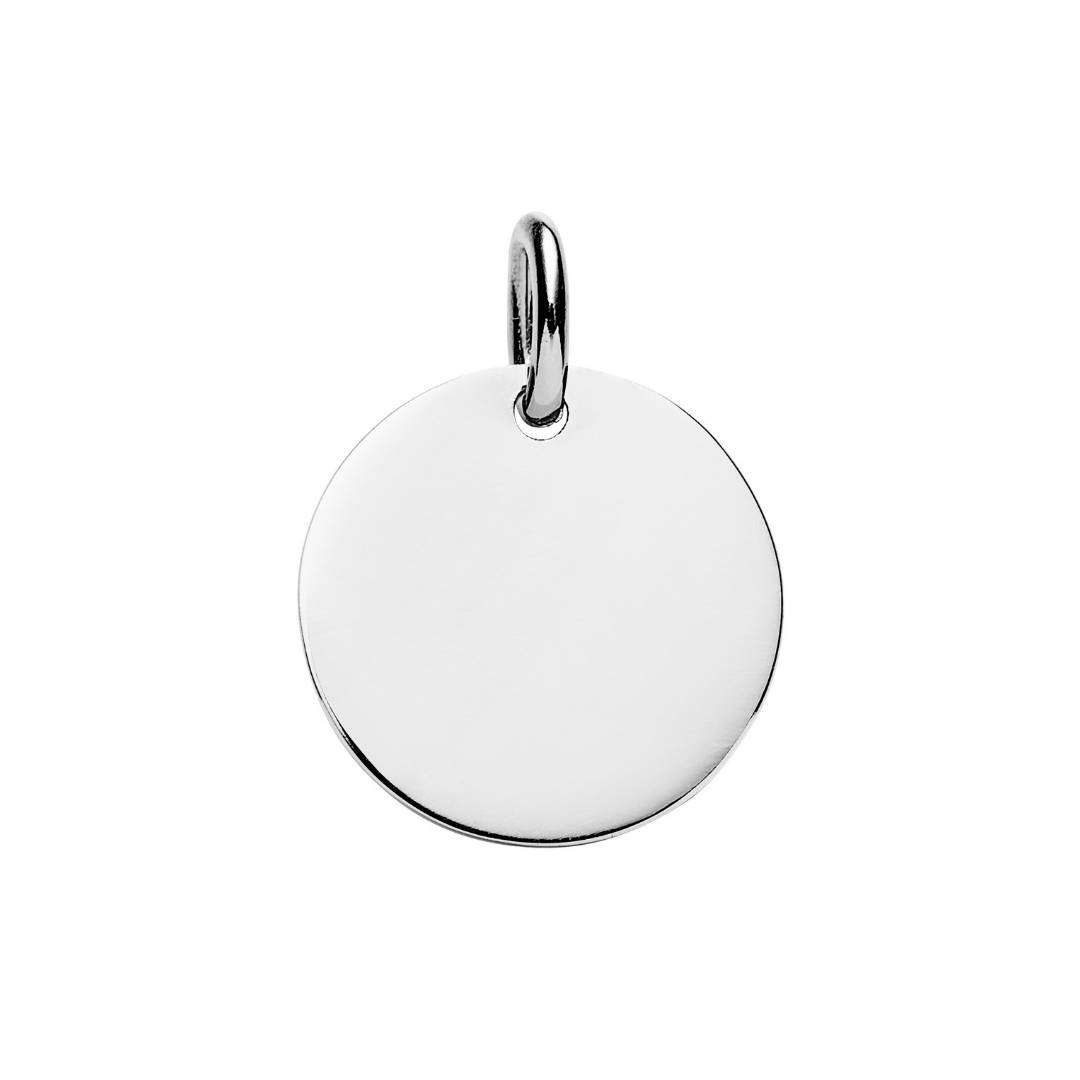 personalised large sterling silver disc pendant