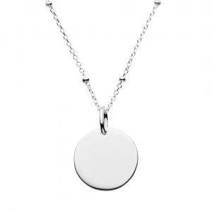 personalised silver satellite disc necklace