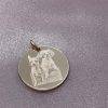 photo of pet dogs engraved on rose gold disc pendant
