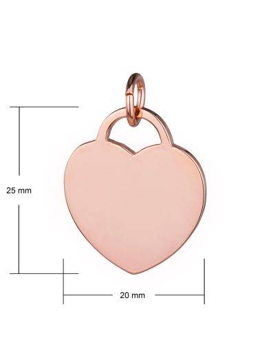 rose gold plated large heart tag