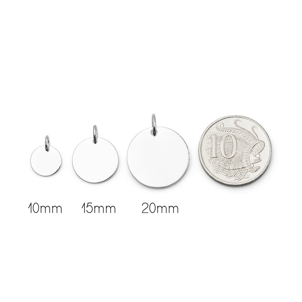 silver engraved disc pendants sizes
