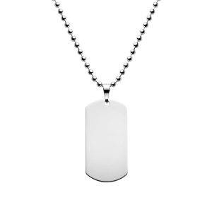sterling silver dog tag necklace 18 x 36mm