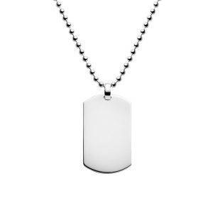 wide sterling 925 silver dogtag necklace for men add any text or picture