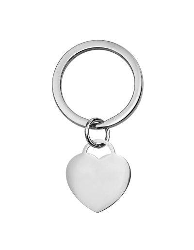 stainless steel personalised Heart Key chain-Front