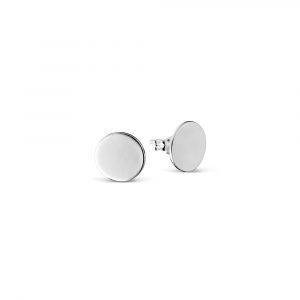 silver disc stud earrings